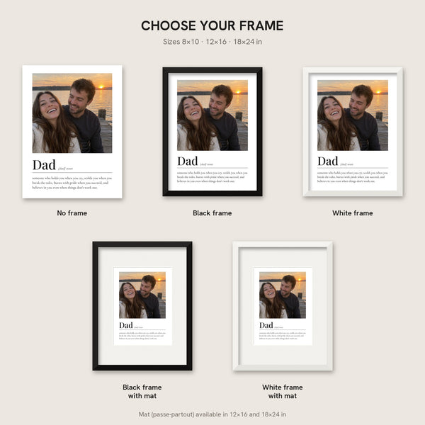 [US] Definition Poster With Photo - frame options: no frame, black, white, with mat