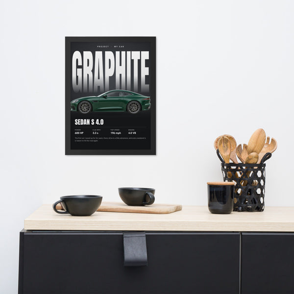 [US] Your Car on a Big Text Background - framed poster on a dresser