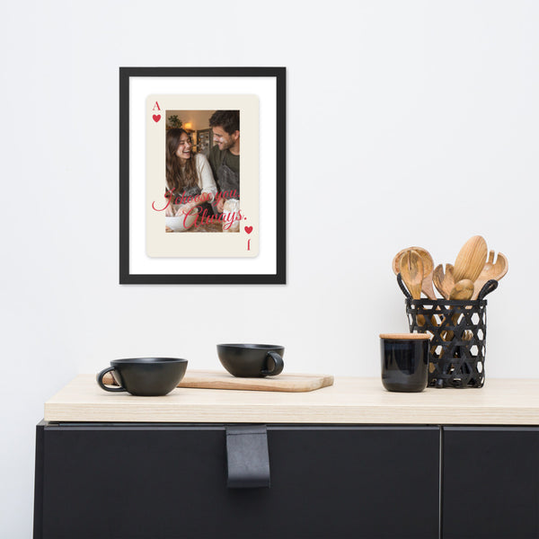 [US] Playing Card With Your Message - framed poster on a dresser