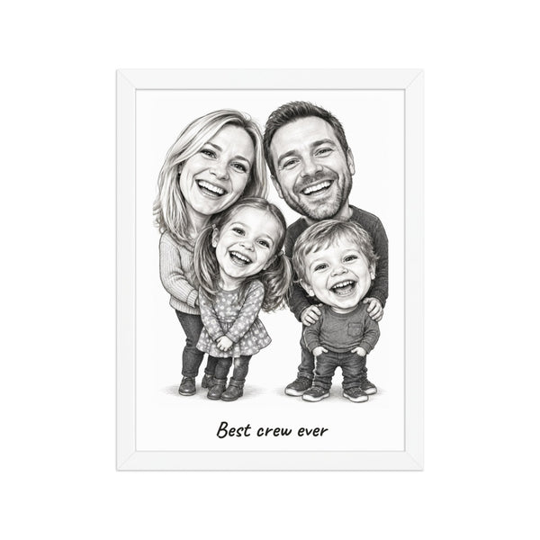 [US] Caricature From Your Photo - poster in a white frame