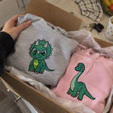 Dinozaury dla Par – Haftowane Bluzy (Matching) – zdjęcie 7