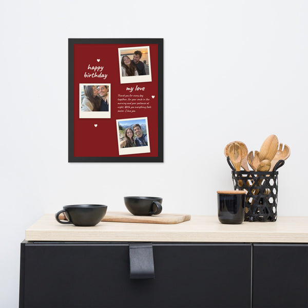 [US] A Letter to You — Photos and Your Words - framed poster on a dresser