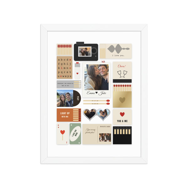 [US] Matchbox — Collage of Your Keepsakes - poster in a white frame