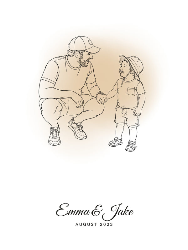 [US] Line Art From Your Photo With Watercolor - personalized poster design