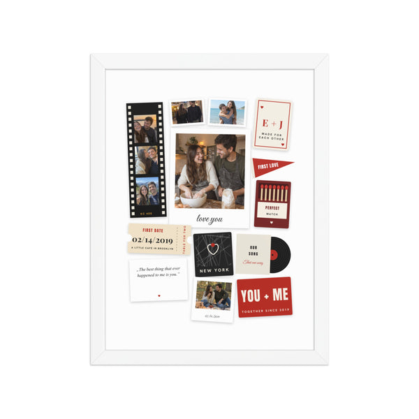 [US] Memory Box — Collage of Your Keepsakes - poster in a white frame