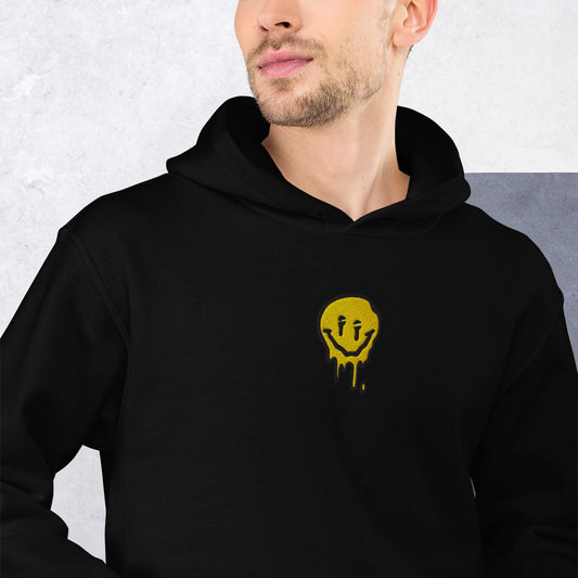 [US] Drippy Smile embroidered hoodie, black