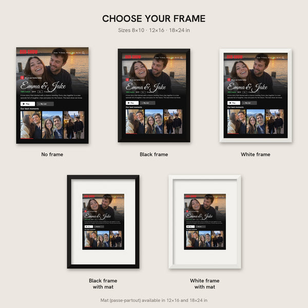 [US] Your Movie — TV Series Style Poster - frame options: no frame, black, white, with mat