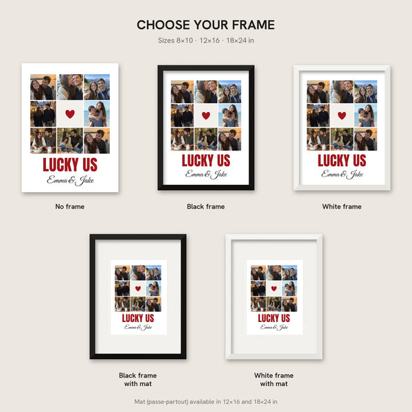 [US] Lucky Us — Photo Collage Poster - frame options: no frame, black, white, with mat
