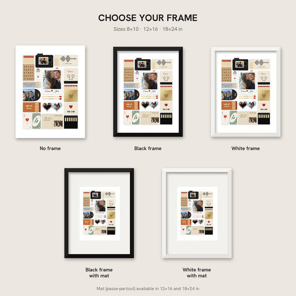 [US] Matchbox — Collage of Your Keepsakes - frame options: no frame, black, white, with mat