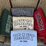 [DE] Bestickte Pullover TANTE, ONKEL, BRAUT und SCHATZ