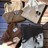 [DE] Vier Sweatshirts mit Hundestickereien und den Namen Marie und Bella