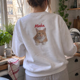 [DE] Kleidung mit Haustierporträt und dem Namen Minka.