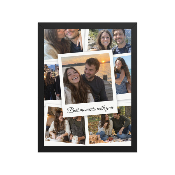 [US] Polaroid Collage With Your Message - poster in a black frame