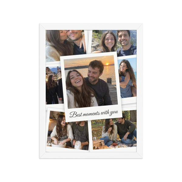 [US] Polaroid Collage With Your Message - poster in a white frame
