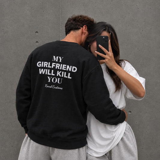 Para – czarna bluza MY GIRLFRIEND WILL KILL YOU – Koval Customs