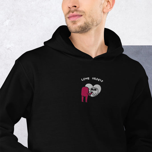 [US] Love Yourself embroidered hoodie, black