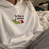 Drink Up Grinches – Świąteczna Haftowana Bluza (Grinch) – zdjęcie 5