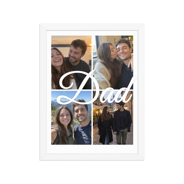 [US] 4 Photo Collage With a Word - poster in a white frame