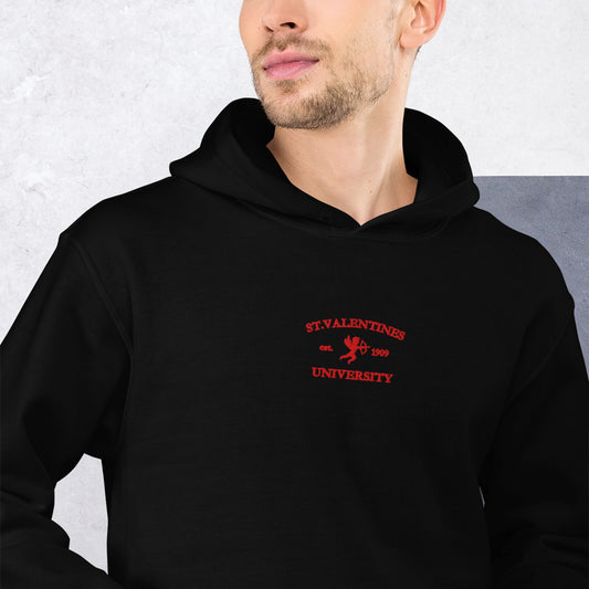 [US] Valentine's embroidered hoodie, black