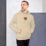[US] Colorful Heart embroidered hoodie, sand