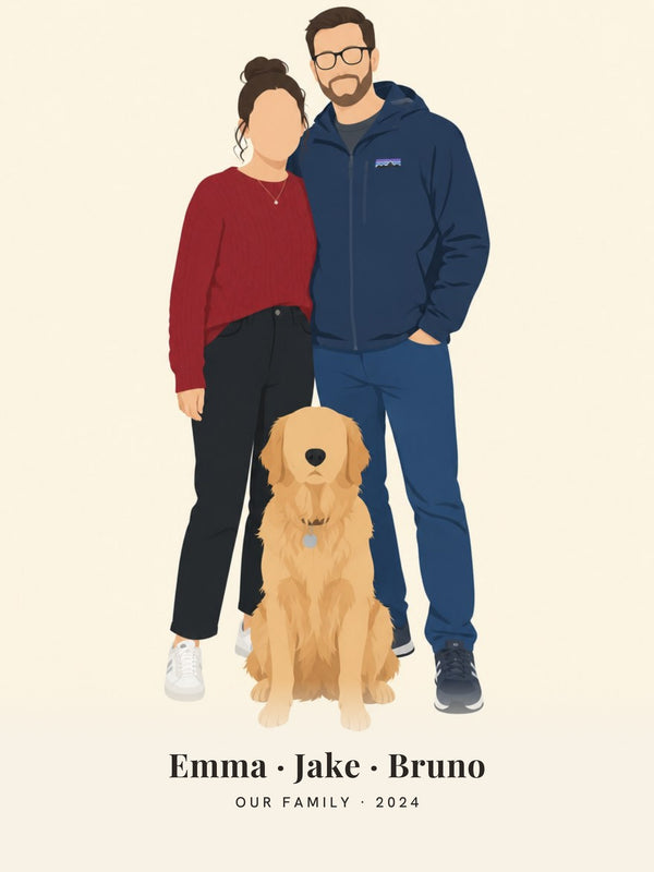 [US] Minimalist Family Portrait - personalized poster design