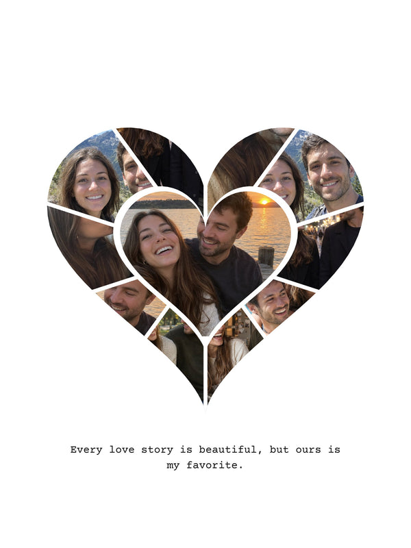 [US] Heart Photo Collage - personalized poster design