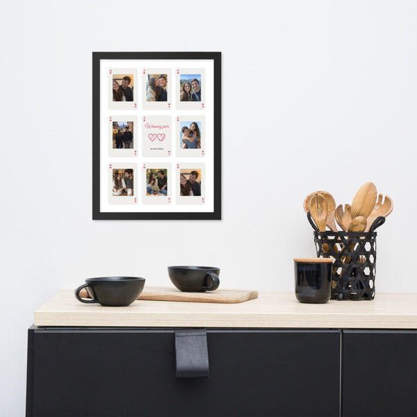 [US] Winning Pair — Playing Cards With Your Photos - framed poster on a dresser