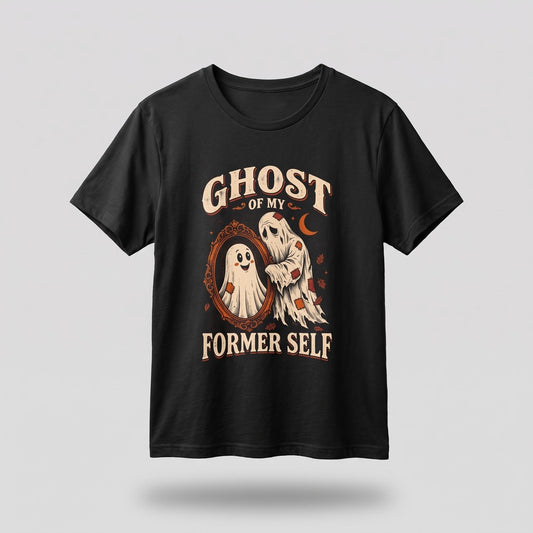 Black Ghost Of My Former Self t-shirt, vintage Halloween front print