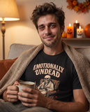 Person wearing the black Emotionally Undead t-shirt