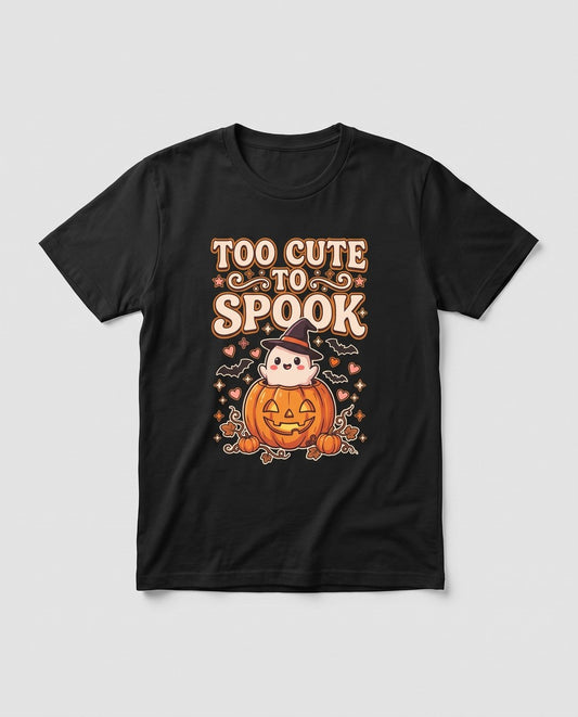 Black Too Cute To Spook t-shirt, vintage Halloween front print