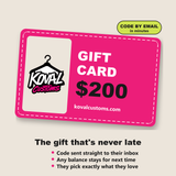 $200 Koval Customs gift card