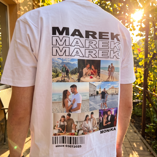 Photo Collage Shirt with Name — Back Print