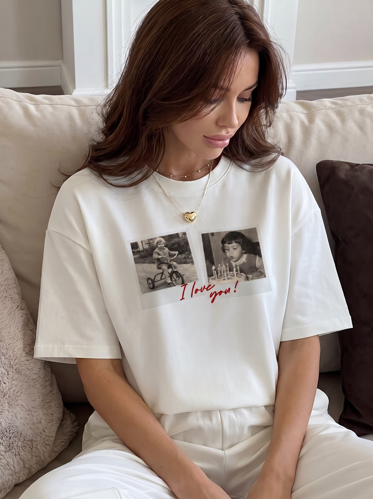 Personalizowana koszulka ze starym zdjęciem w ramce polaroid – Koval Customs