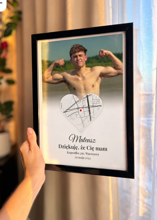 Wasze zdjęcie i mapa miejsca w sercu – plakat – zdjęcie 2