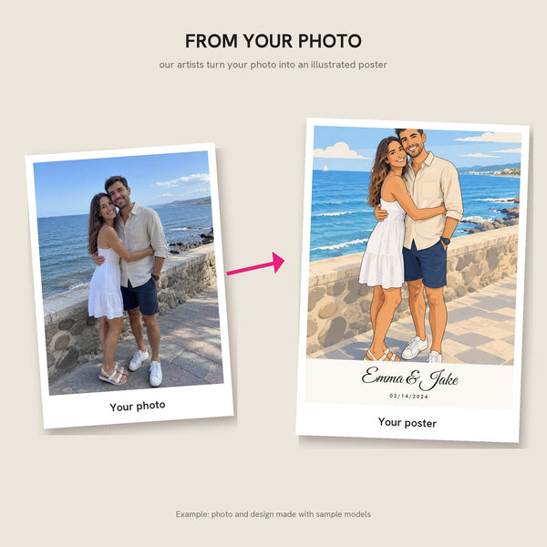 [US] Couple Portrait — Illustration From Your Photo - from your photo to the poster