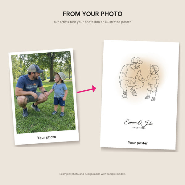 [US] Line Art From Your Photo With Watercolor - from your photo to the poster