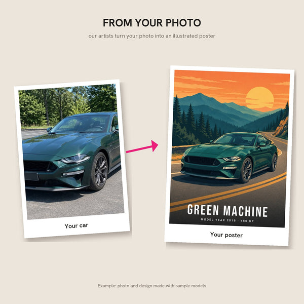 [US] Your Car in an Illustrated Landscape - from your photo to the poster