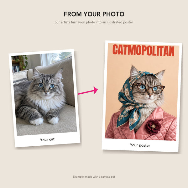 [US] CATMOPOLITAN — Your Cat on a Fashion Magazine Cover - from your photo to the poster