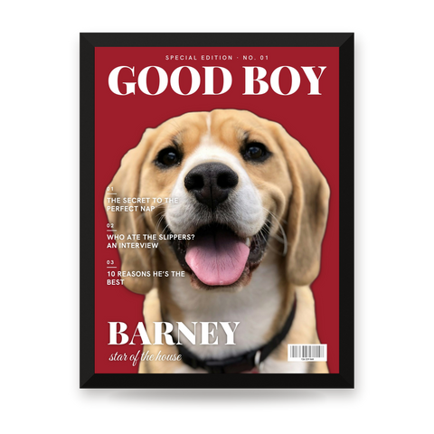 Custom Pet Magazine Cover Poster - Dog or Cat Photo