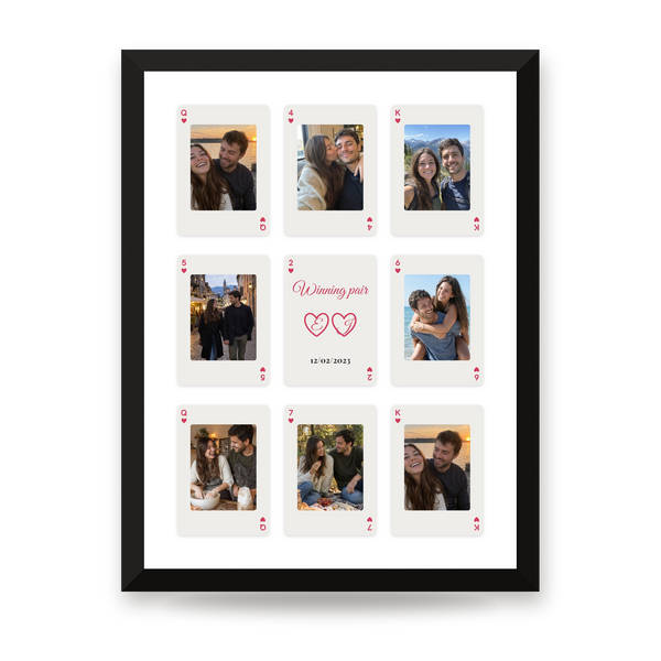 [US] Winning Pair — Playing Cards With Your Photos - framed poster