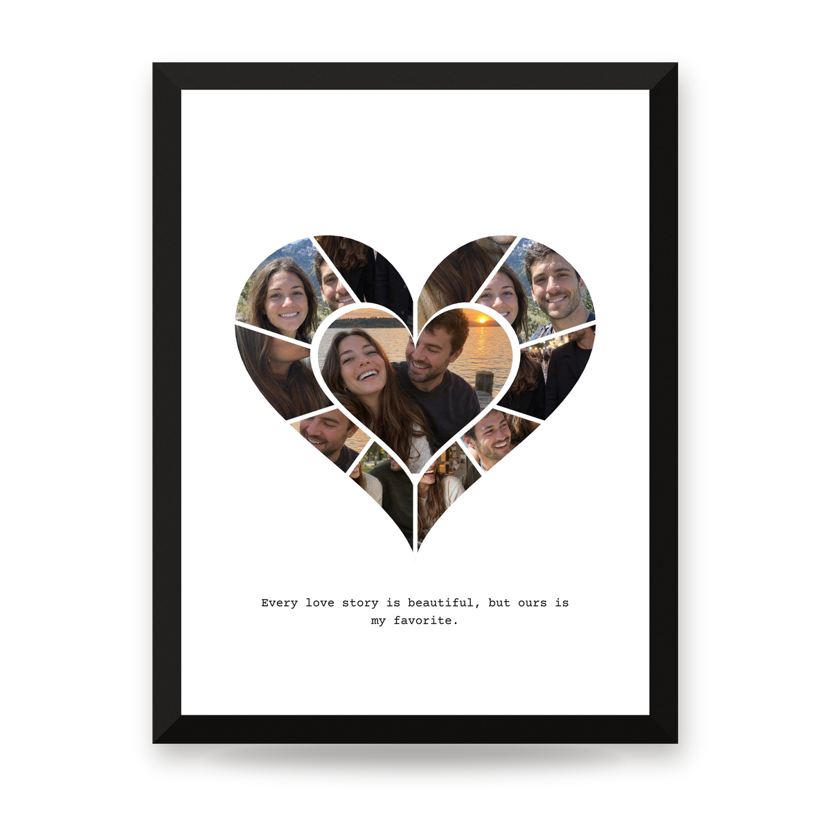 [US] Heart Photo Collage - framed poster