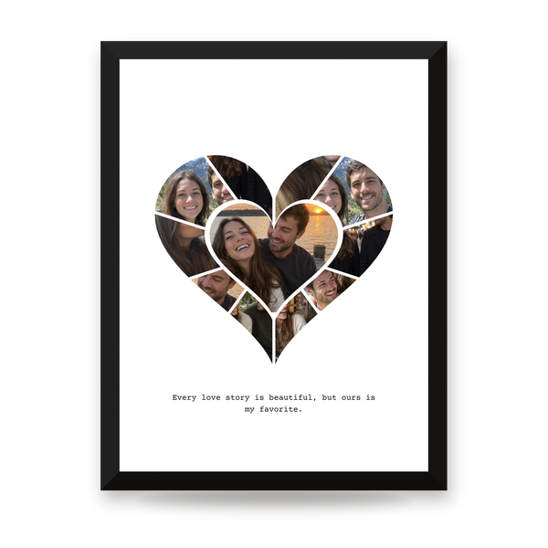 [US] Heart Photo Collage - framed poster