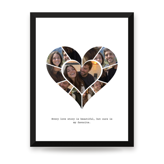 [US] Heart Photo Collage - framed poster