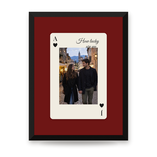 [US] Ace of Hearts — Your Photo on a Card - framed poster