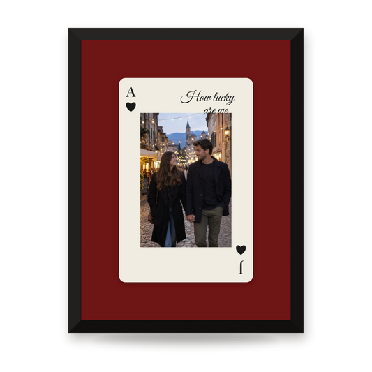 [US] Ace of Hearts — Your Photo on a Card - framed poster