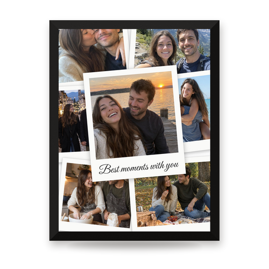 [US] Polaroid Collage With Your Message - framed poster