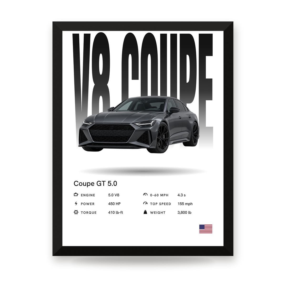 [US] Your Car Poster With Specs - framed poster