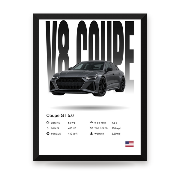 [US] Your Car Poster With Specs - framed poster