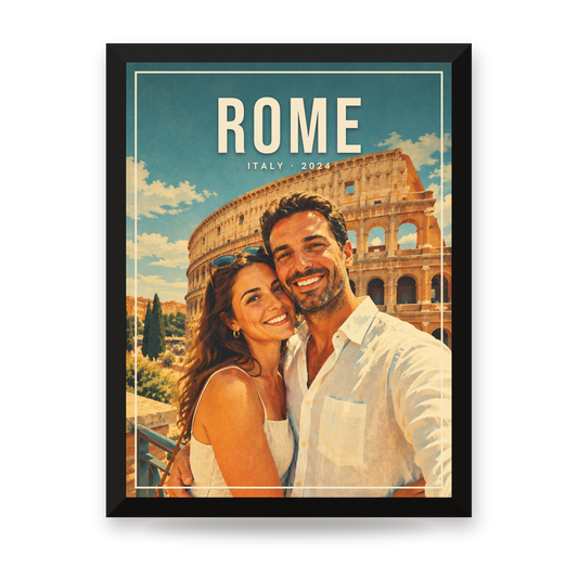 [US] Vintage Travel Poster From Your Photo - framed poster