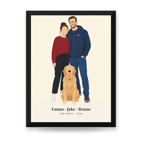[US] Minimalist Family Portrait - framed poster